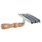 Curry Comb Metall Trähandtag Brown Curry Comb Metall Trähandtag Brown