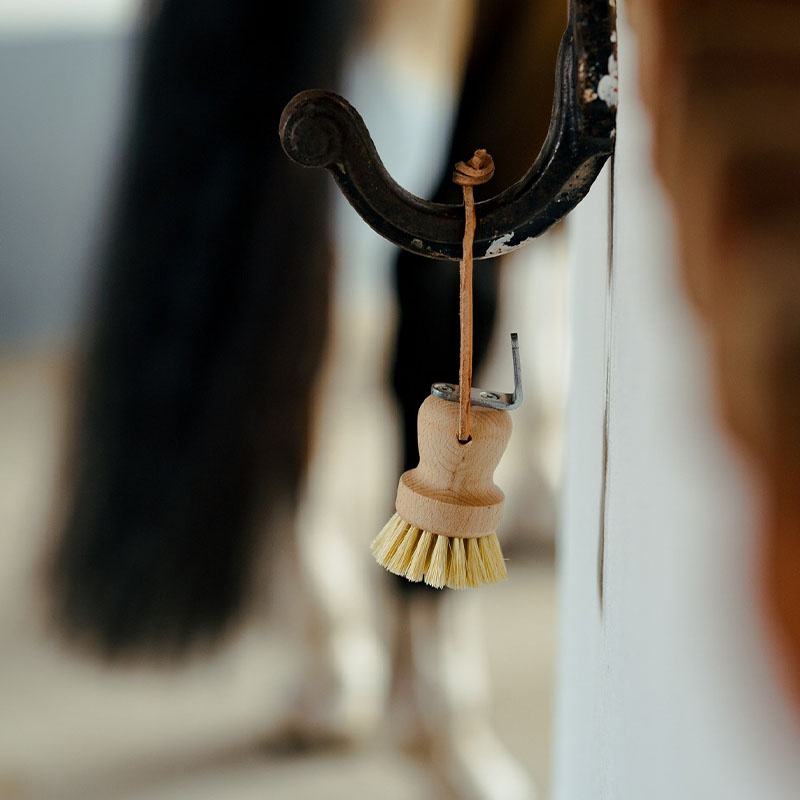 Hoof Brush with Hoof Pick Rund Brown