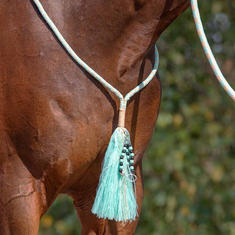 Rope Halter with Reins Combi Liberty Light Green