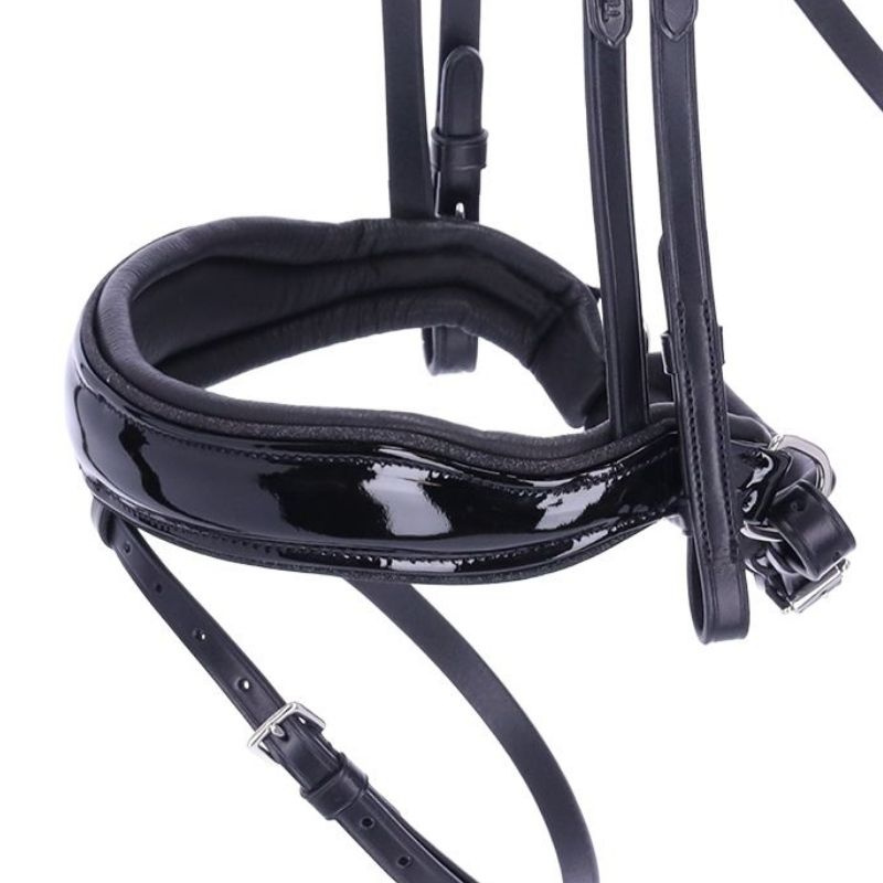 Dressage Bridle Valencia Patent Black