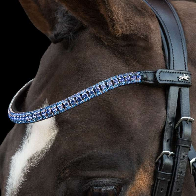 Browband Malaga Black/Light Blue