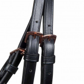 Bridle with Reins Glamour Style Black/0Rose Gold