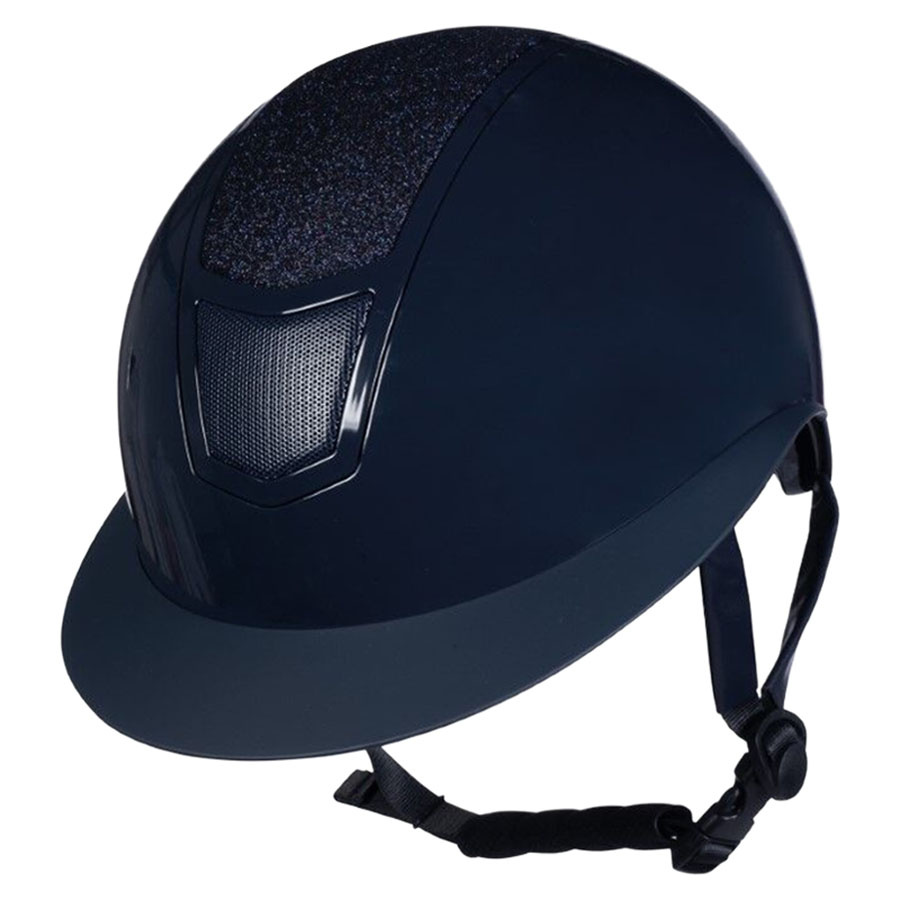 Riding Helmet Shiny Diamond Wide Peak Navy Blue