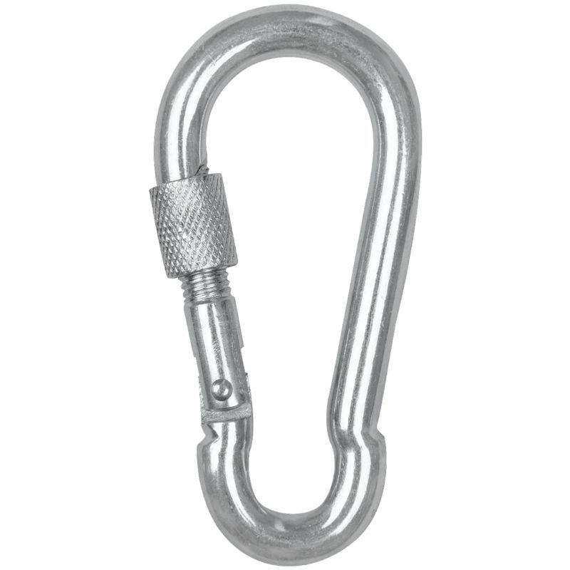 Safety Carabiner Screw Cap Silver