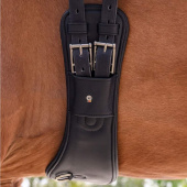 Dressage Girth Contour Half Moon Leather Black Dressage Girth Contour Half Moon Leather Black