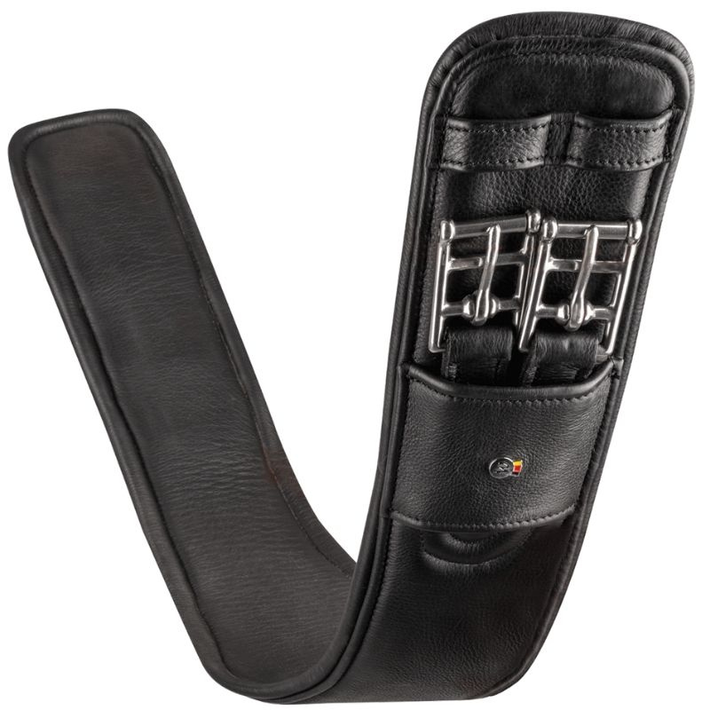 Dressage Girth Contour Half Moon Leather Black