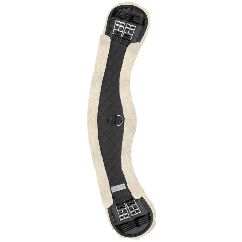 Dressage Girth Half Moon Faux Fur Black/Natural