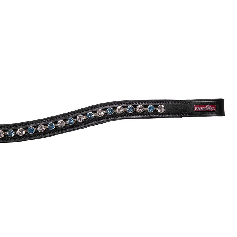 Browband Lyskamm Black/Light Blue/White