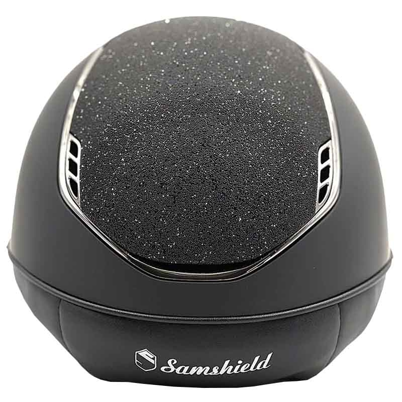 Riding Helmet Miss Shield Shadowmatt Crystal Fabric 2.0 Black