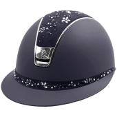 Riding Helmet Miss Shield Shadowmatt Flower Sjewellery Chrome 2.0 Navy Blue Riding Helmet Miss Shield Shadowmatt Flower Sjewellery Chrome 2.0 Navy Blue