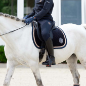Dressage Saddle Pad Velvet Emblem Heritage Navy Blue Dressage Saddle Pad Velvet Emblem Heritage Navy Blue