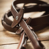 Rubber Reins with Stoppers Eccelente Brown Rubber Reins with Stoppers Eccelente Brown