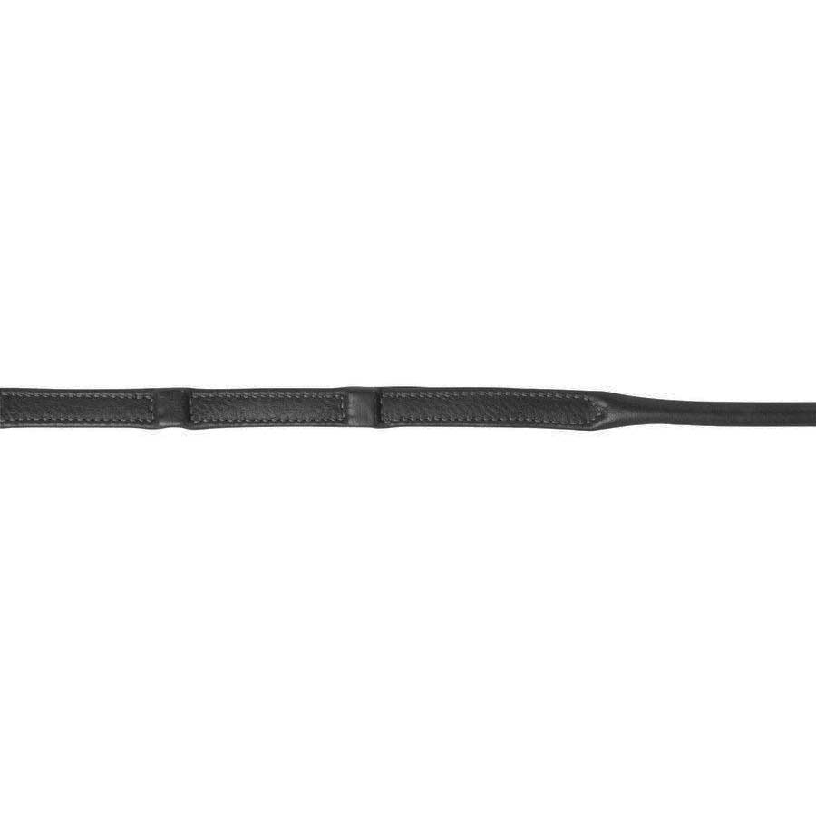 Reins with Stoppers Round Stitched Black