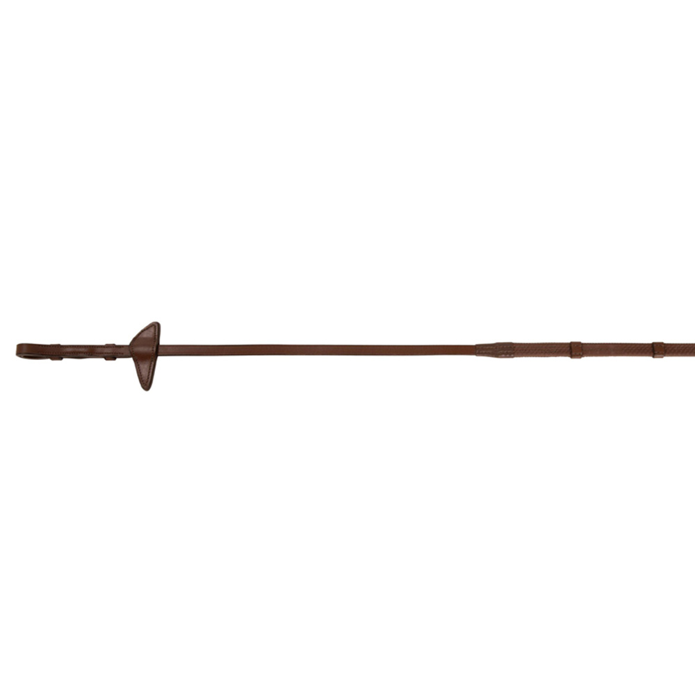 Rubber reins with stops Selected Oak Bark/Silver
