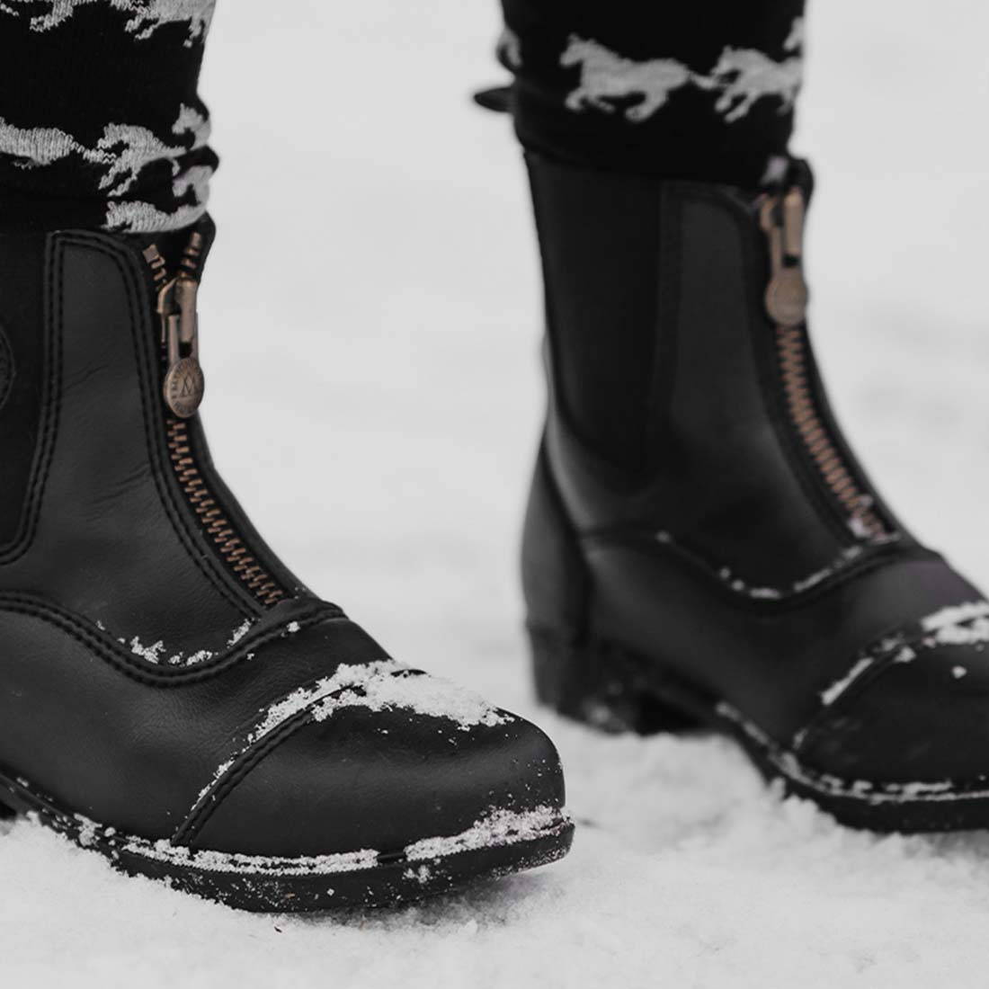 Junior Winter Paddock Boots Veganza Young Winter Black