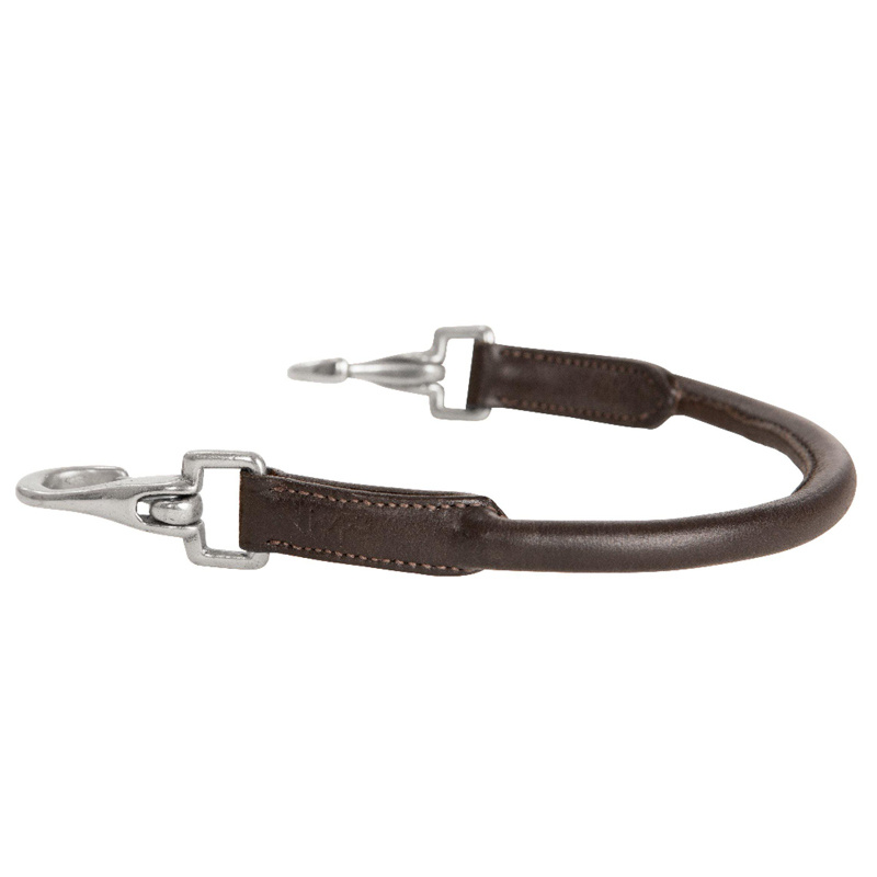 Round Stitched Saddle Handle Chocolate/Silver