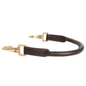 Round Stitched Saddle Handle Chocolate/Gold