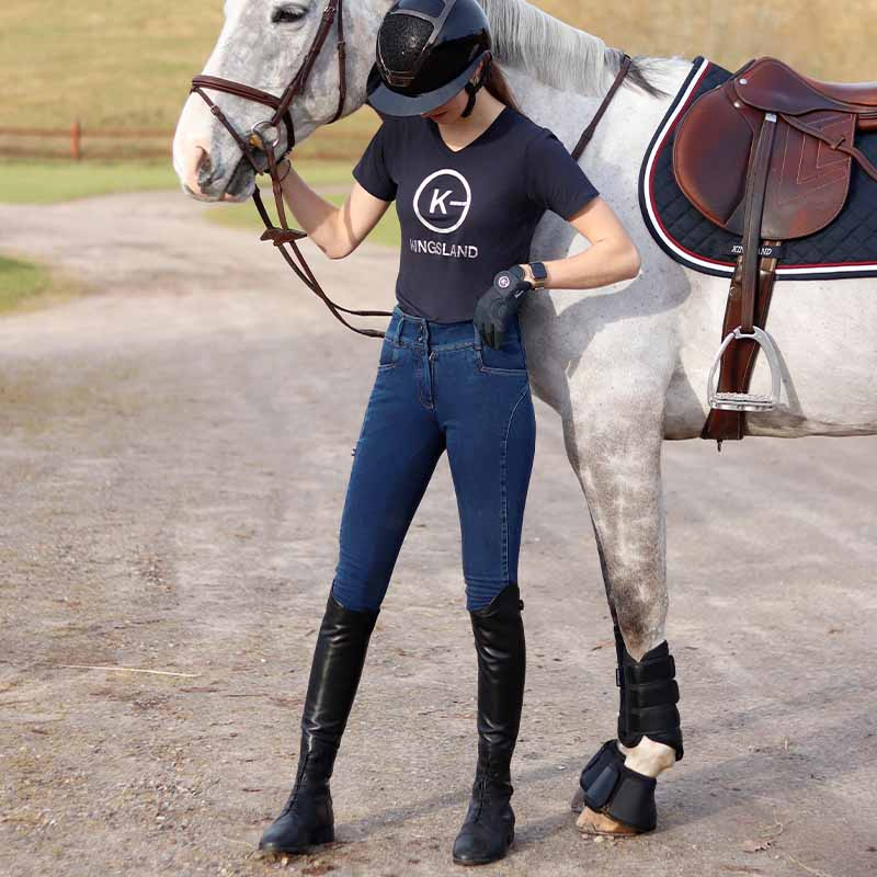 Riding Breehes KLKayce Denim Full Grip Dark Denim