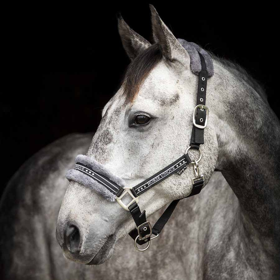 Halter with Fleece Black/Grey