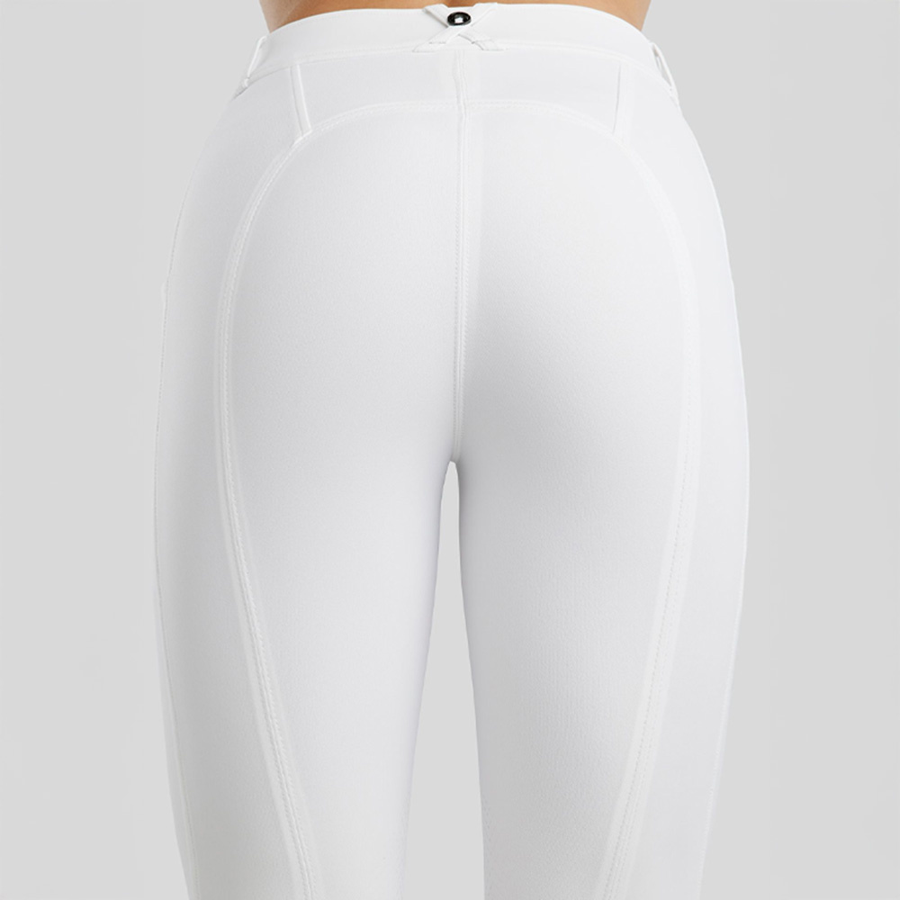 Riding Breeches MoZida Refined Gun Metal Crystals Knee Grip White