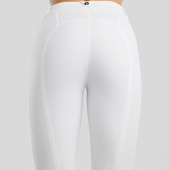 Riding Breeches MoZida Refined Gun Metal Crystals Knee Grip White Riding Breeches MoZida Refined Gun Metal Crystals Knee Grip White