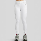 Riding Breeches MoZida Refined Gun Metal Crystals Knee Grip White Riding Breeches MoZida Refined Gun Metal Crystals Knee Grip White