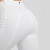 Riding Breeches MoZida Refined Gun Metal Crystals Knee Grip White Riding Breeches MoZida Refined Gun Metal Crystals Knee Grip White