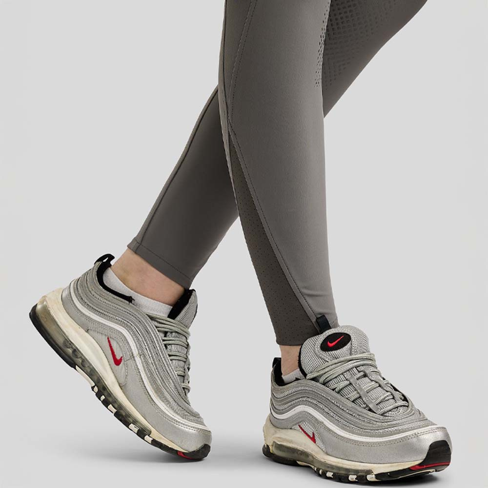 Riding Breeches MoZida Refined Gun Metal Crystals Full Grip Grey