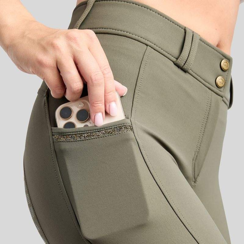 Riding Breeches MoVeronica Crystaltape Full Grip Forest Green