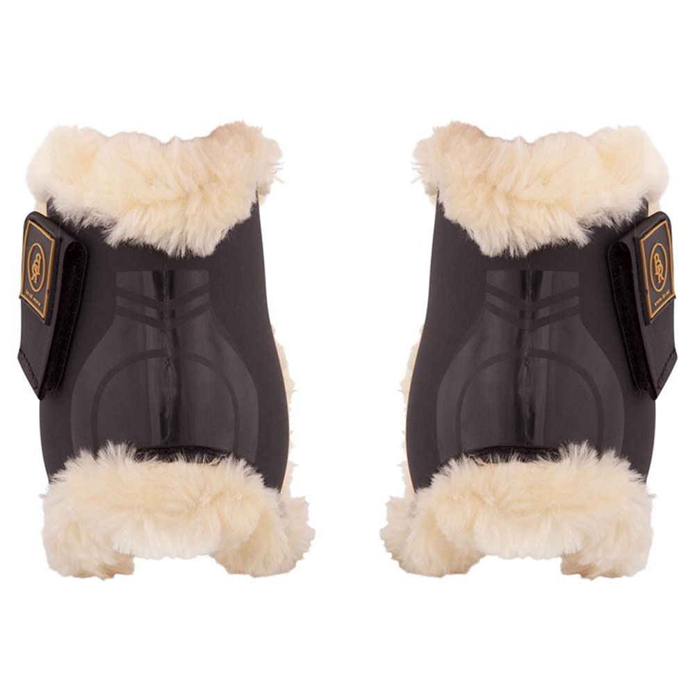 Fetlock Boots Snuggle Synthetic Sheepskin Black
