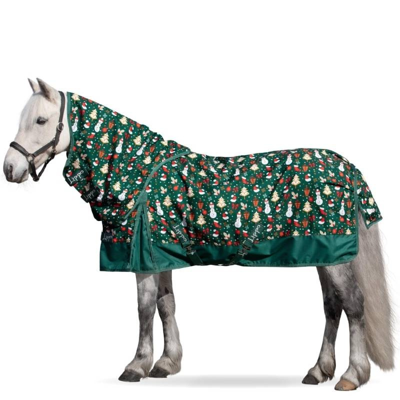 Turnout Rug Basic Plus Christmas Edition 600D 150g Green