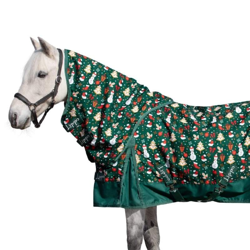 Turnout Rug Basic Plus Christmas Edition 600D 150g Green
