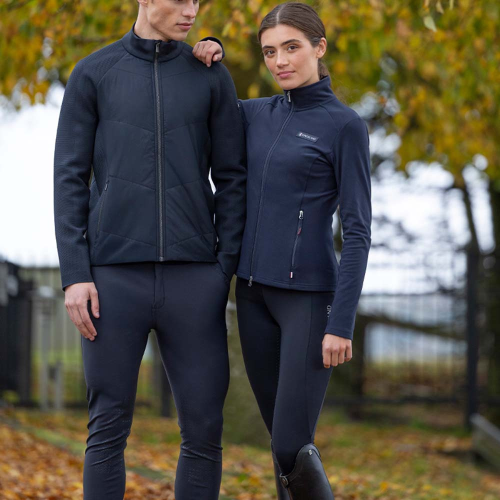 Winter Riding Tights Classic Brushed Full Grip Navy Blue