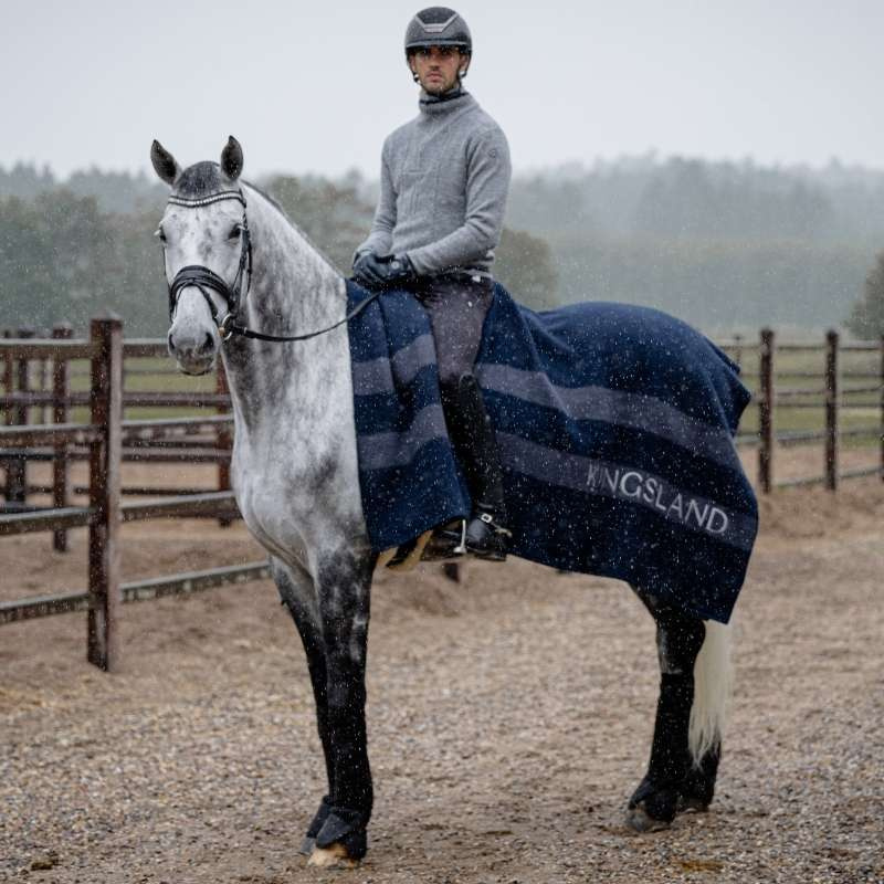 Wool Blanket Classic Navy Blue