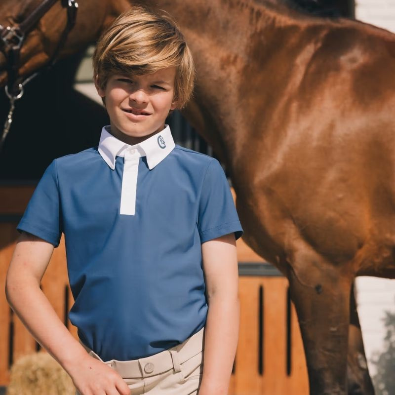 Competition Shirt Kids/Junior Boy Osaka Short Sleeve Blue
