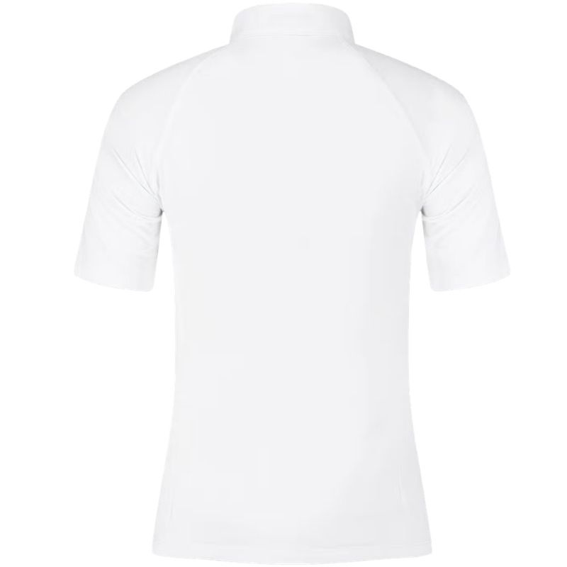 Competition Top Classic Glitter Zipper Short Sleeve White