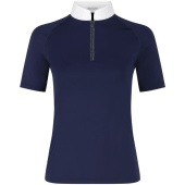 Competition Top Classic Glitter Zipper Short Sleeve Navy Blue Competition Top Classic Glitter Zipper Short Sleeve Navy Blue