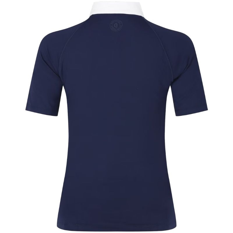 Competition Top Classic Glitter Zipper Short Sleeve Navy Blue