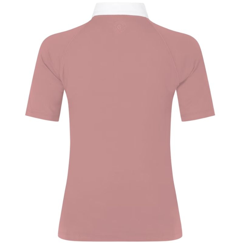 Competition Top Classic Glitter Zipper Short Sleeve Old Pink
