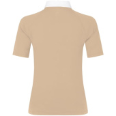 Competition Top Classic Glitter Zipper Short Sleeve Beige Competition Top Classic Glitter Zipper Short Sleeve Beige