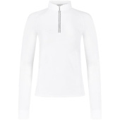Competition Top Classic Glitter Zipper Long Sleeve White Competition Top Classic Glitter Zipper Long Sleeve White