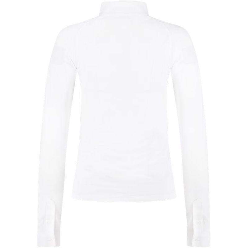 Competition Top Classic Glitter Zipper Long Sleeve White