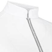 Competition Top Classic Glitter Zipper Long Sleeve White Competition Top Classic Glitter Zipper Long Sleeve White