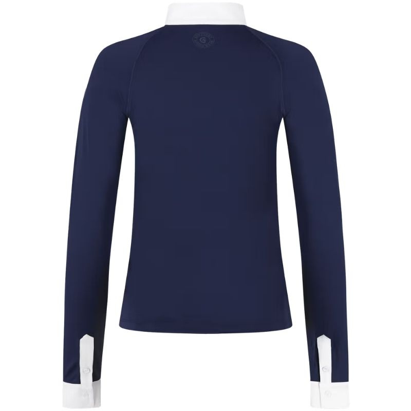 Competition Top Classic Glitter Zipper Long Sleeve Navy Blue