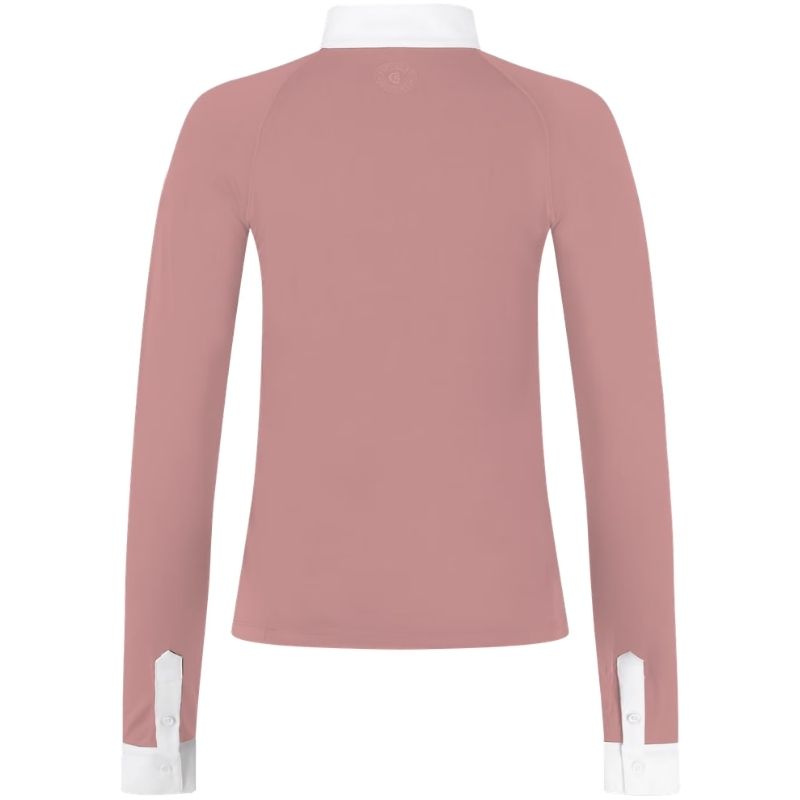 Competition Top Classic Glitter Zipper Long Sleeve Old Pink