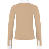 Competition Top Classic Glitter Zipper Long Sleeve Beige Competition Top Classic Glitter Zipper Long Sleeve Beige
