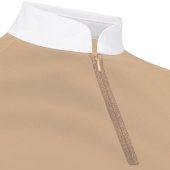 Competition Top Classic Glitter Zipper Long Sleeve Beige Competition Top Classic Glitter Zipper Long Sleeve Beige