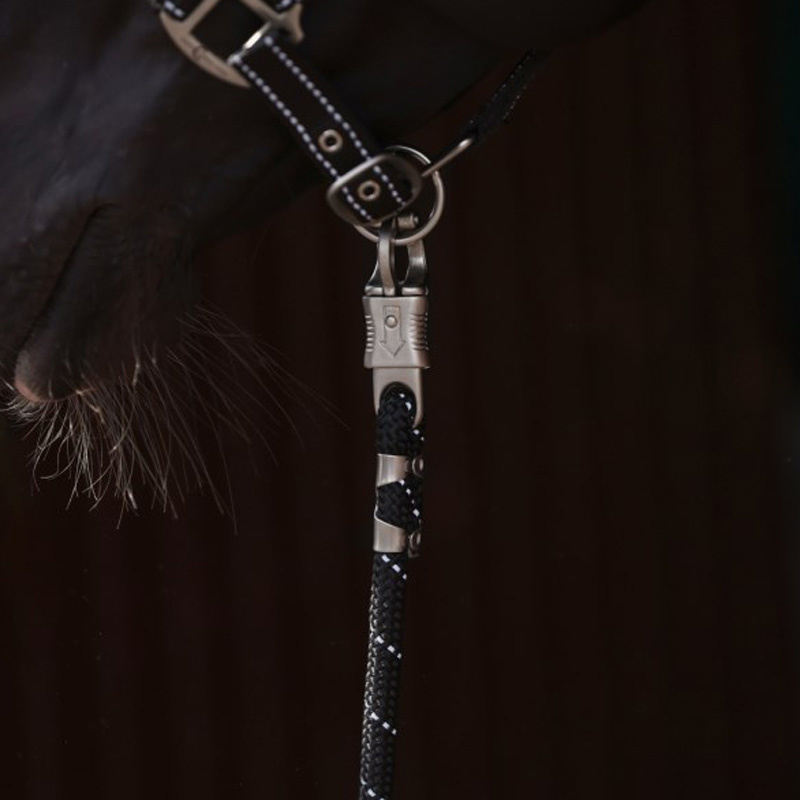 Lead Rope Reflective Panic Snap Black