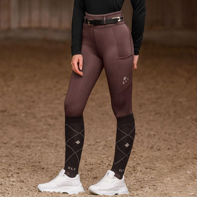 Winter Riding Tights Kids/Junior Ella Full Grip Brown