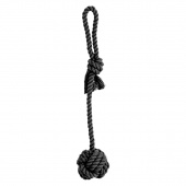Dog Toy Rope Ball with Handle Black
